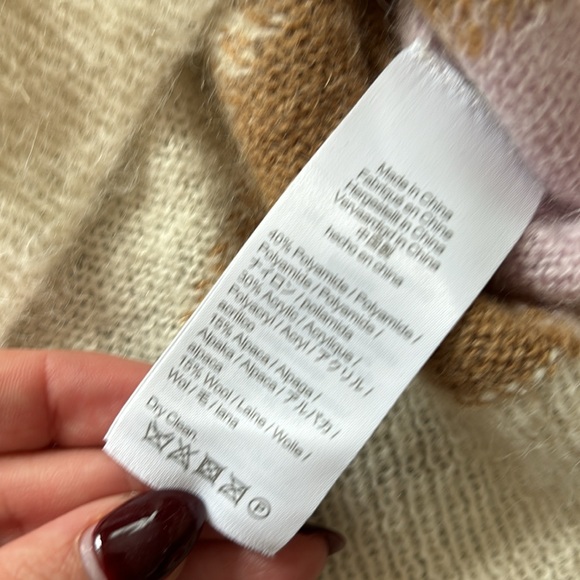 J. Crew Diamond-Checked Argyle Cropped Alpaca Blend Crewneck Sweater - Picture 4 of 4